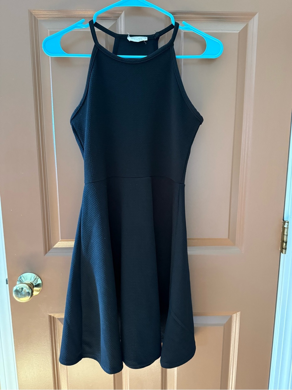 Black Halter Skater Dress